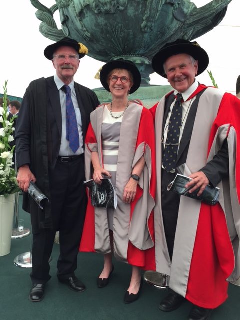 Dr. Rossant with her two PhD supervisors, Dr. Martin Johnson and Dr. Richard Gardner